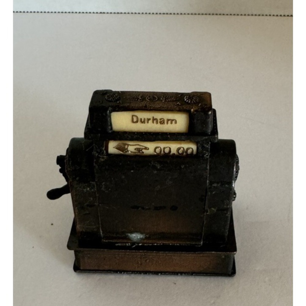 Vintage Diecast Bronze Cash Register Durham Industries Intricate Details 2 x 1.5